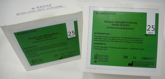 Equipos rápidos profesionales de la prueba de IgG IgM de la dengue del 95% 25 pruebas