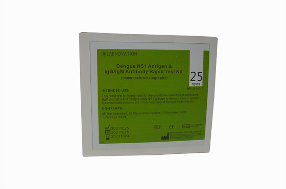 Prueba de diagnóstico rápida diaria del equipo 25PCS de la prueba de la dengue de IgG IgM NS1 de los controles para la dengue