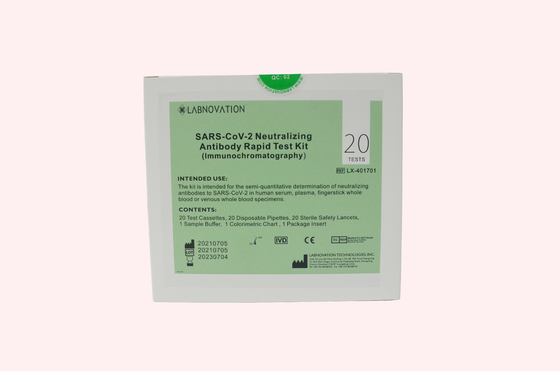 Una prueba de neutralización Kit Lateral Flow Immunoassay Intended del anticuerpo de Covid del paso