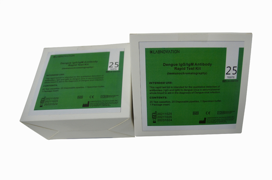 Equipos rápidos disponibles de la prueba de IgG IgM de la dengue del anticuerpo 25 pruebas para uso profesional