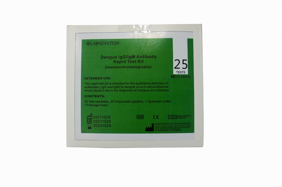 Equipos rápidos disponibles de la prueba de IgG IgM de la dengue del anticuerpo 25 pruebas para uso profesional